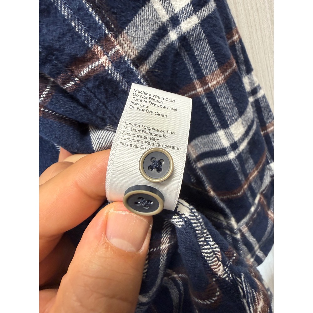 Jachs NY Mens Navy Blue White Plaid Flannel Button Down Shirt Medium 974954 - Picture 10 of 16